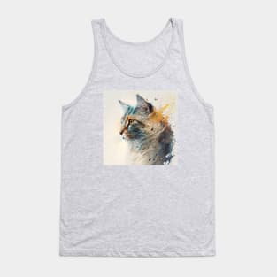 Abstract Cat Paint Tank Top